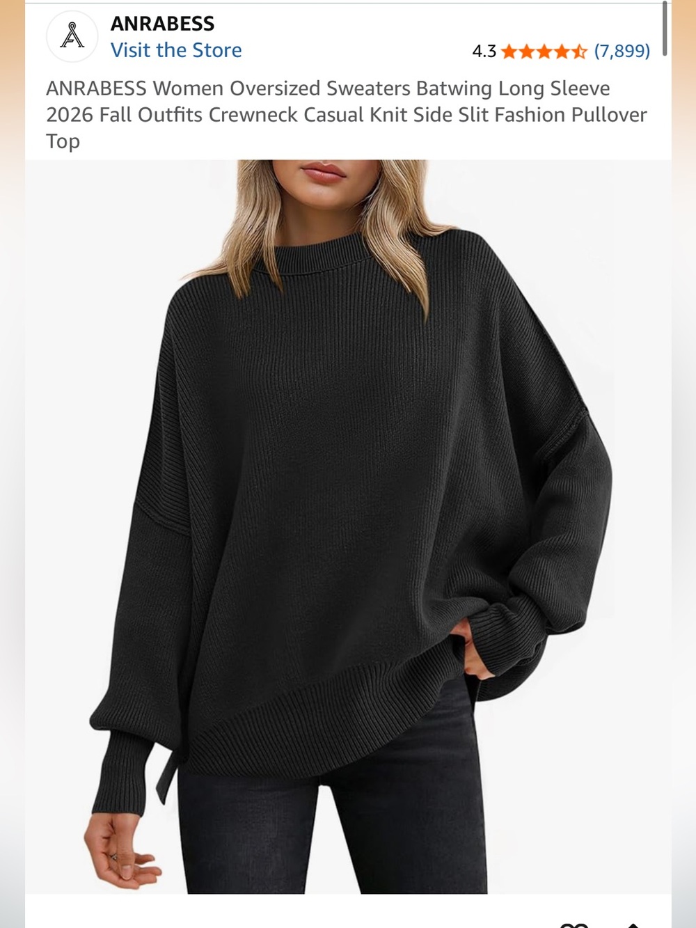 Classic Black Knit Crewneck Sweater